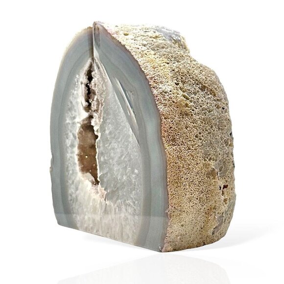 Agate Bookends Crystal Geode Center Natural Stone Book End Bookshelf Decor (FQ) - Picture 14 of 16